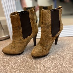 Michael Kors Jessie Bootie Mocha Distressed Leather US 7.5